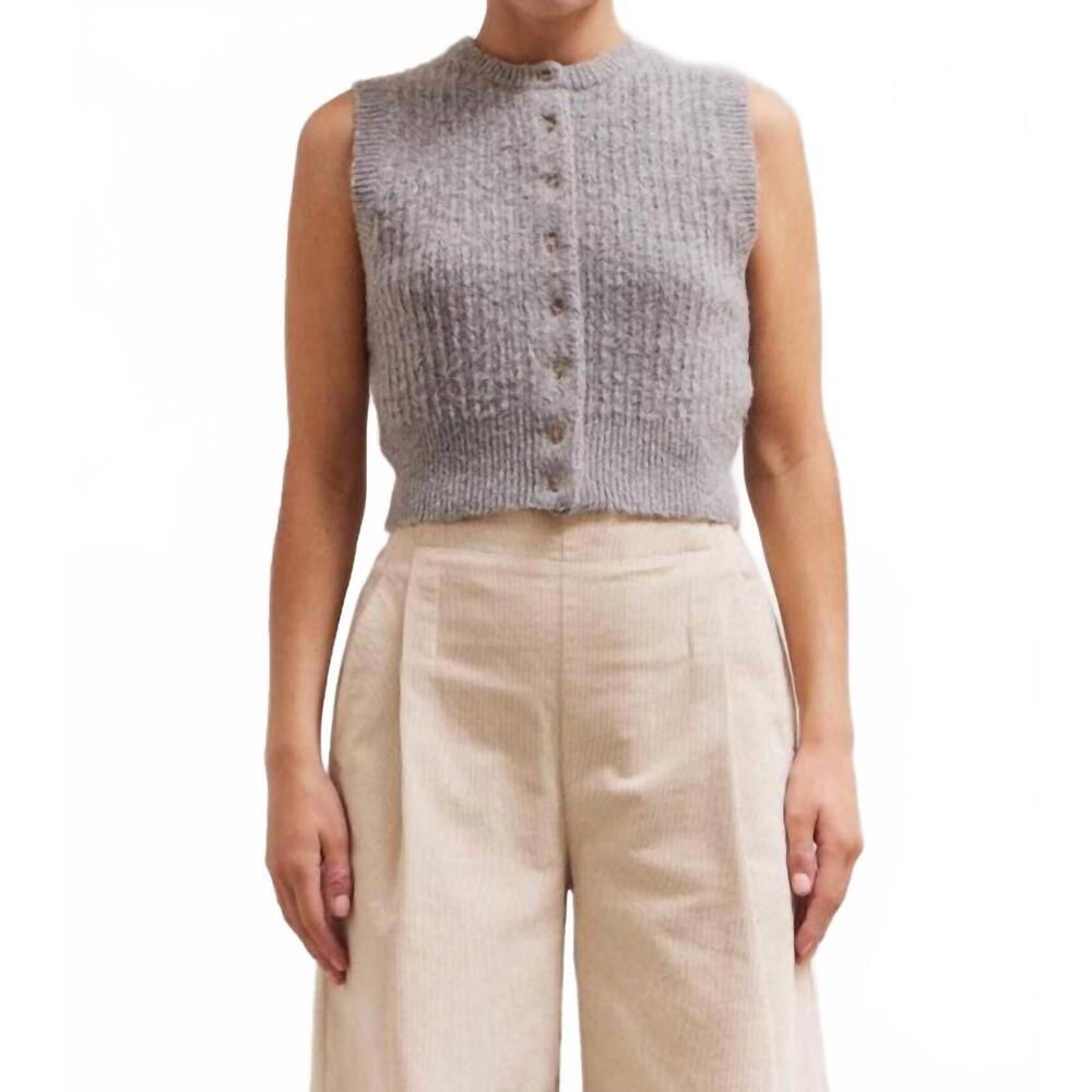 NEW GRADE & GATHER kiley knit vest in gray